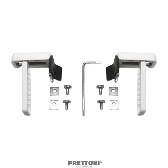 Set Cleme De Prindere Universale Pentru Rulouri, metalic, alb, 2 buc